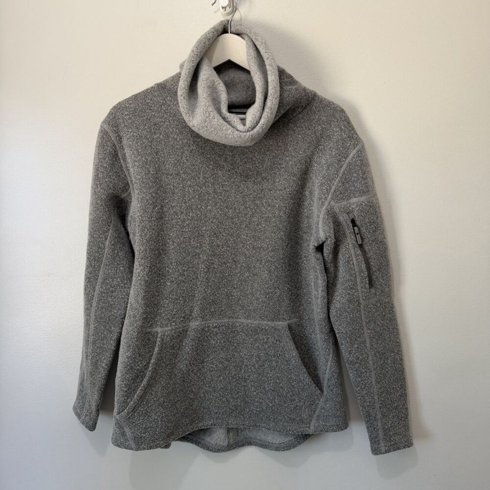 Smartwool Hudson Trail Fleece Pullover Funnel Neck Sweater Women’s Large Gray